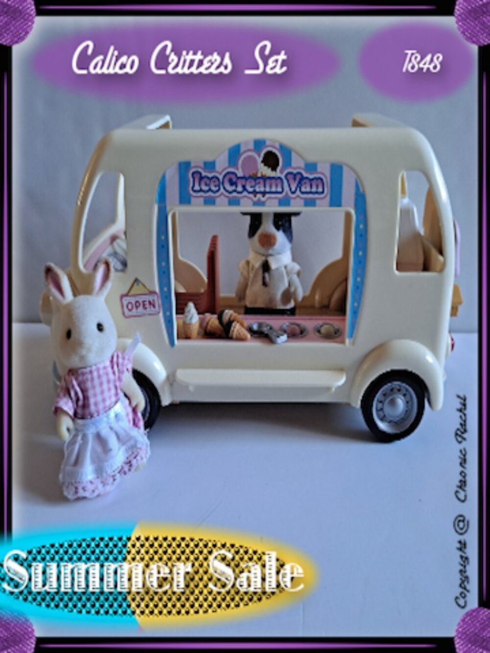 Icecream Food Truck with Cow & Rabbit Adult Helpers